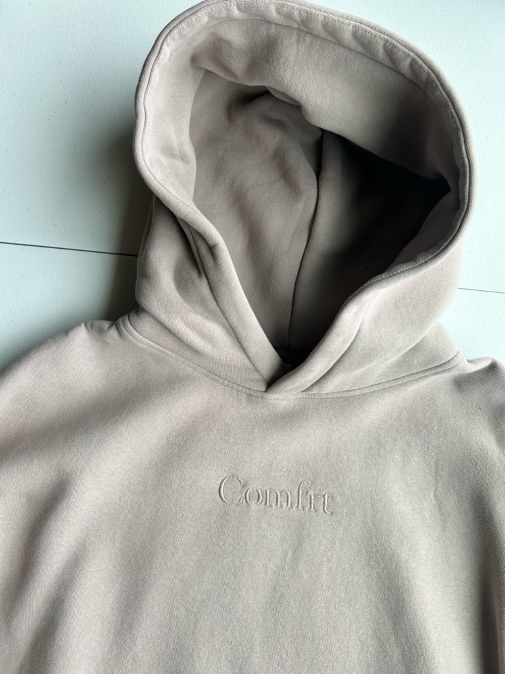 Comfrt Signature Fit Unisex Hoodie Bark Beige Tan Medium - Picture 3 of 7